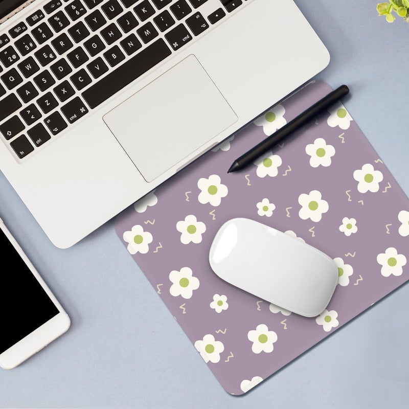 FROGIGO Square Mouse Pad with Stitched Edge, Premium Mousepad Washable Cloth. Computer Mouse Pad with Non-Slip Rubber Base, Mouse Pads for Computers Laptop Mouse 9.25x7.75x0.12 inch-Flower6 - Image 4